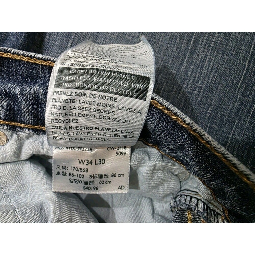 Signature by Levi Strauss Men S51 Straight Leg Jeans Medium Wash Blue W34 L30 - Picture 10 of 12